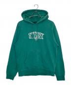 stussyステューシー）の古着「STUSSY ステューシー Circle C Applique パーカー 白タグ」｜グリーン