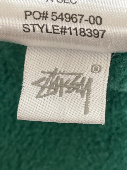 stussy（ステューシー）stussy (ステューシー) STUSSY ステューシー Circle C Applique パーカー 白タグ グリーン サイズ:Lの古着・服飾アイテム