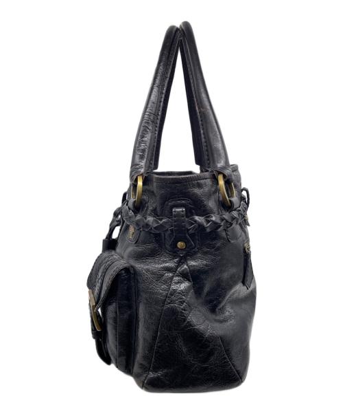 ANNA SUI（アナスイ）ANNA SUI (アナスイ) ANNA SUI アナスイ Y2K 編み込みレザー ギミックポケット トートバッグ ハンドバッグ ブラックの古着・服飾アイテム