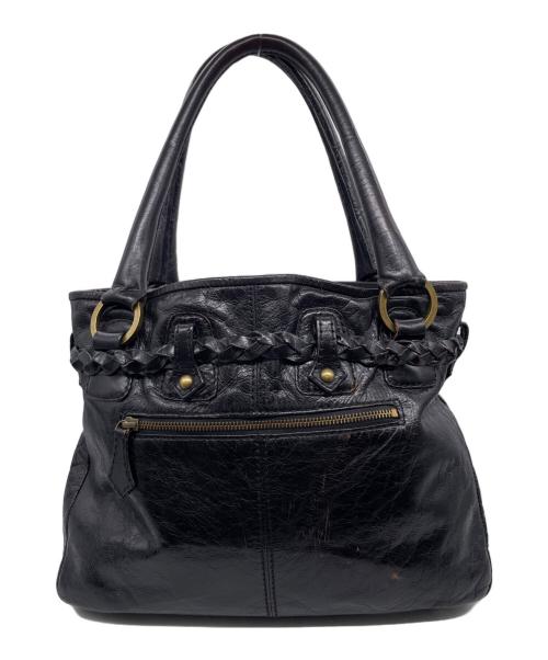 ANNA SUI（アナスイ）ANNA SUI (アナスイ) ANNA SUI アナスイ Y2K 編み込みレザー ギミックポケット トートバッグ ハンドバッグ ブラックの古着・服飾アイテム