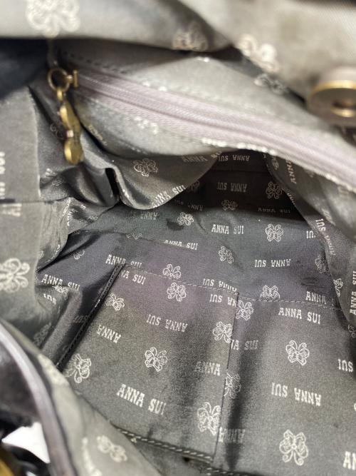 ANNA SUI（アナスイ）ANNA SUI (アナスイ) ANNA SUI アナスイ Y2K 編み込みレザー ギミックポケット トートバッグ ハンドバッグ ブラックの古着・服飾アイテム