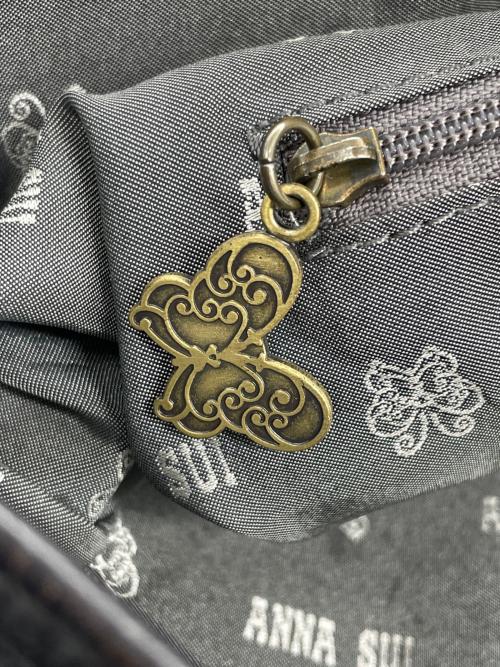 ANNA SUI（アナスイ）ANNA SUI (アナスイ) ANNA SUI アナスイ Y2K 編み込みレザー ギミックポケット トートバッグ ハンドバッグ ブラックの古着・服飾アイテム