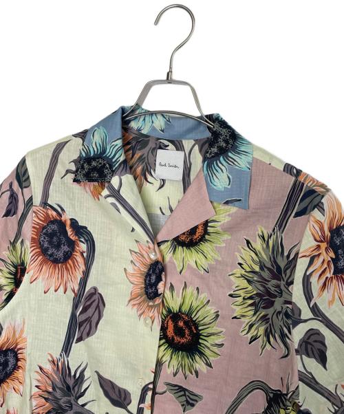 PAUL SMITH（ポールスミス）PAUL SMITH (ポールスミス) PAUL SMITH ポールスミス Sunflower ミックスアップ ひまわり オープンカラー 半袖シャツ コットリネン イエロー サイズ:40の古着・服飾アイテム