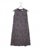 PAUL SMITHポールスミス）の古着「PAUL SMITH ポールスミス フラワープリント リバティ 花柄 総柄 ノースリーブワンピース」｜ブラック