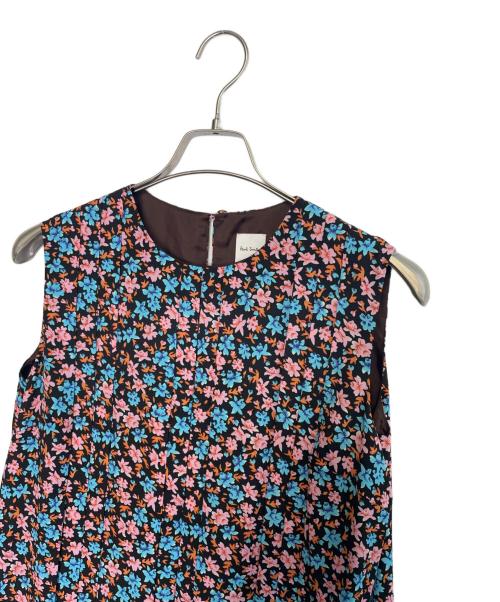 PAUL SMITH（ポールスミス）PAUL SMITH (ポールスミス) PAUL SMITH ポールスミス フラワープリント リバティ 花柄 総柄 ノースリーブワンピース ブラック サイズ:40の古着・服飾アイテム