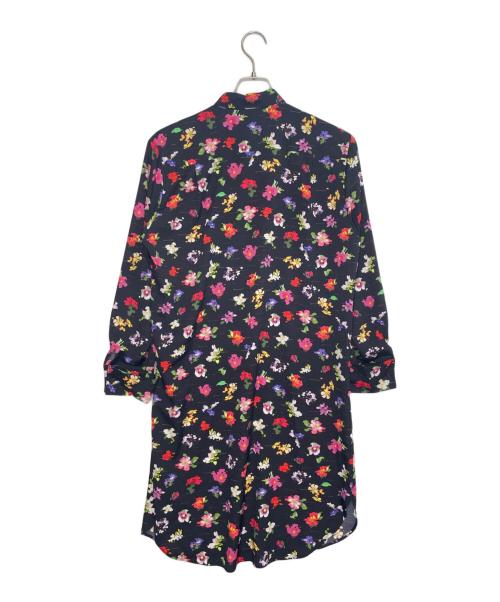 PS Paul Smith（ＰＳポールスミス）PS Paul Smith (ＰＳポールスミス) PS Paul Smith ＰＳポールスミス フラワープリント ボタニカルプリント 花柄 総柄 長袖シャツワンピース ブラック サイズ:40の古着・服飾アイテム