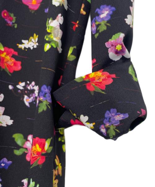 PS Paul Smith（ＰＳポールスミス）PS Paul Smith (ＰＳポールスミス) PS Paul Smith ＰＳポールスミス フラワープリント ボタニカルプリント 花柄 総柄 長袖シャツワンピース ブラック サイズ:40の古着・服飾アイテム