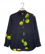 PAUL SMITHポールスミス）の古着「PAUL SMITH ポールスミス 50th ANNIVERSARY CAPSULE COLLECTION 50周年 復刻 グリーンアップル 青りんご 長袖シャツ」｜ブラック