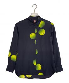 PAUL SMITH（ポールスミス）の古着「PAUL SMITH ポールスミス 50th ANNIVERSARY CAPSULE COLLECTION 50周年 復刻 グリーンアップル 青りんご 長袖シャツ」｜ブラック