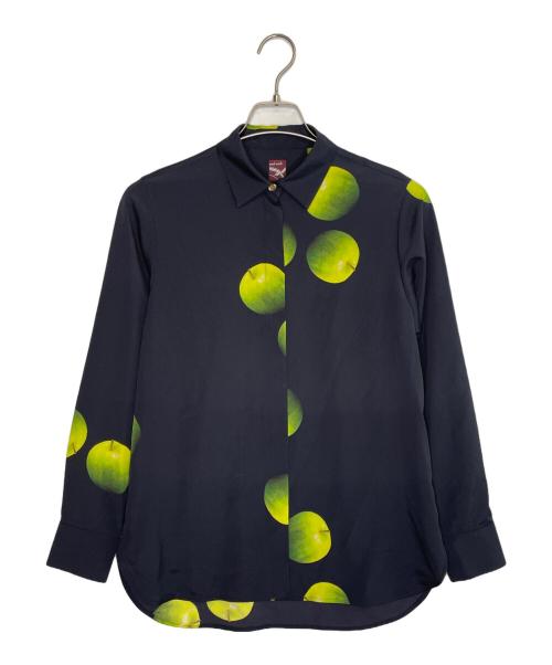 PAUL SMITH（ポールスミス）PAUL SMITH (ポールスミス) PAUL SMITH ポールスミス 50th ANNIVERSARY CAPSULE COLLECTION 50周年 復刻 グリーンアップル 青りんご 長袖シャツ ブラック サイズ:40の古着・服飾アイテム