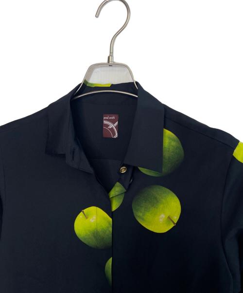PAUL SMITH（ポールスミス）PAUL SMITH (ポールスミス) PAUL SMITH ポールスミス 50th ANNIVERSARY CAPSULE COLLECTION 50周年 復刻 グリーンアップル 青りんご 長袖シャツ ブラック サイズ:40の古着・服飾アイテム
