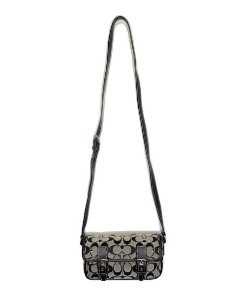 COACH（コーチ）COACH (コーチ) COACH コーチ シグネチャー ミニ フィールド バッグ ショルダーバッグ ホワイト×ブラックの古着・服飾アイテム