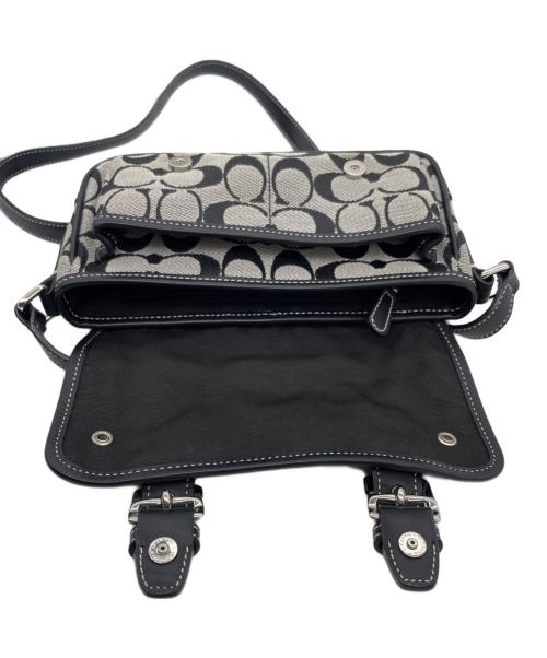 COACH（コーチ）COACH (コーチ) COACH コーチ シグネチャー ミニ フィールド バッグ ショルダーバッグ ホワイト×ブラックの古着・服飾アイテム
