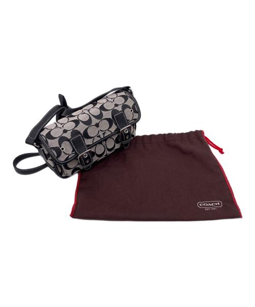 COACH（コーチ）COACH (コーチ) COACH コーチ シグネチャー ミニ フィールド バッグ ショルダーバッグ ホワイト×ブラックの古着・服飾アイテム