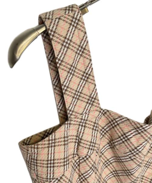 BURBERRY BLUE LABEL（バーバリー ブルー レーベル）BURBERRY BLUE LABEL (バーバリー ブルー レーベル) BURBERRY BLUE LABEL バーバリー ブルーレーベル ノースリーブ ワンピース 総柄 ノバチェック ベージュ サイズ:36の古着・服飾アイテム