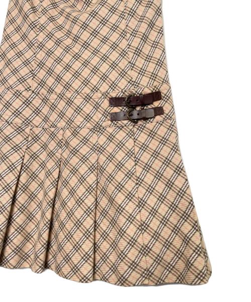 BURBERRY BLUE LABEL（バーバリー ブルー レーベル）BURBERRY BLUE LABEL (バーバリー ブルー レーベル) BURBERRY BLUE LABEL バーバリー ブルーレーベル ノースリーブ ワンピース 総柄 ノバチェック ベージュ サイズ:36の古着・服飾アイテム