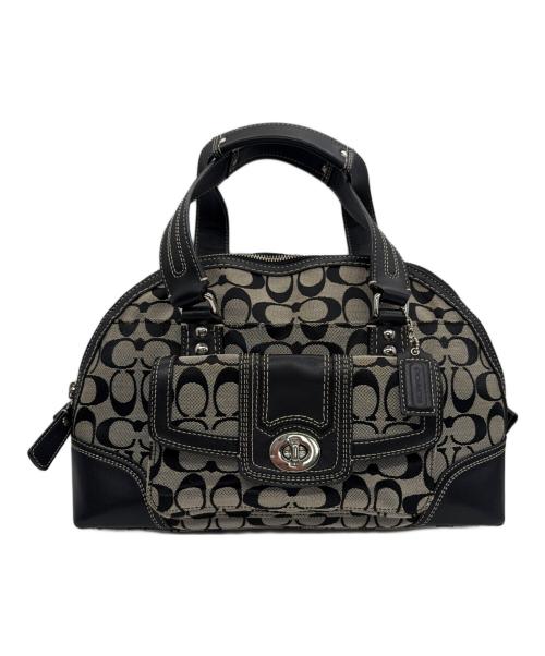 COACH（コーチ）COACH (コーチ) ハンドバッグ ベージュ×ブラックの古着・服飾アイテム
