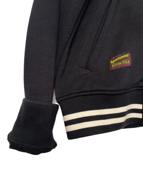 AVIREX（アヴィレックス）AVIREX (アヴィレックス) AVIREX アヴィレックス USA パッチ バックロゴ スウェットスタジャン スタジアムジャケット ブラック サイズ:Lの古着・服飾アイテム