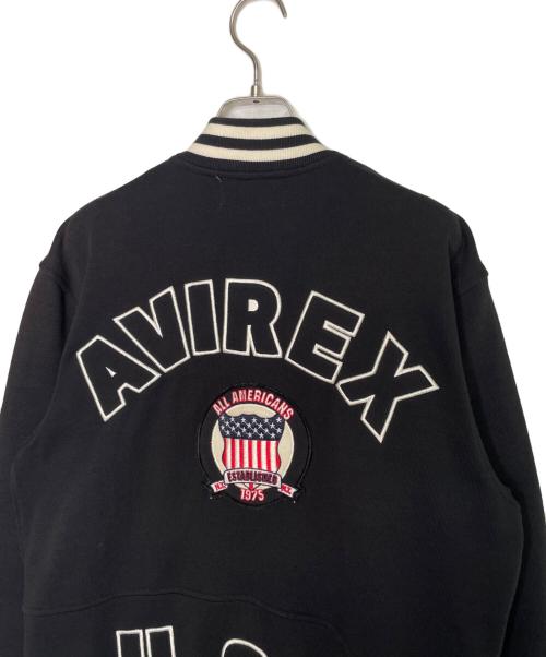 AVIREX（アヴィレックス）AVIREX (アヴィレックス) AVIREX アヴィレックス USA パッチ バックロゴ スウェットスタジャン スタジアムジャケット ブラック サイズ:Lの古着・服飾アイテム