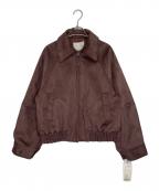moussyマウジー）の古着「moussy マウジー F/SUEDE GATHER ブルゾン フェイクスエードジャケット」｜ブラウン