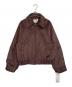 moussy（マウジー）の古着「moussy マウジー F/SUEDE GATHER ブルゾン フェイクスエードジャケット」｜ブラウン