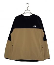 THE NORTH FACE（ザ ノース フェイス）の古着「THE NORTH FACE ノース フェイス APEX Flex Crew エイペックスフレックスクルー 長袖Tシャツ プルオーバー ベージュ」｜ブラック×カーキ
