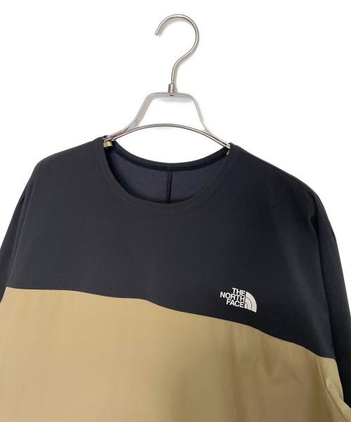 THE NORTH FACE（ザ ノース フェイス）THE NORTH FACE (ザ ノース フェイス) THE NORTH FACE ノース フェイス APEX Flex Crew エイペックスフレックスクルー 長袖Tシャツ プルオーバー ベージュ ブラック×カーキ サイズ:Mの古着・服飾アイテム