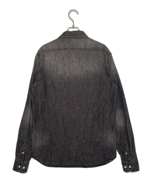 Denham（デンハム）Denham (デンハム) Denham デンハム DENHAM EST. AMS 2008刺繍入り ウエスタンデニムシャツ デニムシャツ ブラック サイズ:Sの古着・服飾アイテム