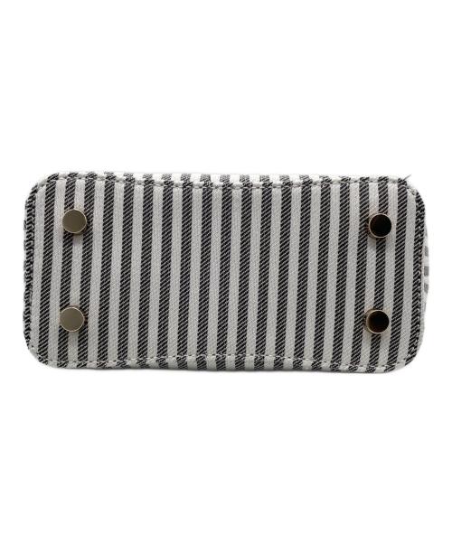 Kate Spade（ケイトスペード）Kate Spade (ケイトスペード) Kate Spade ケイトスペード Remedy レメディー ストライプ スモール トップ ハンドルバッグ 2way ハンドバッグ ネイビー×ホワイトの古着・服飾アイテム