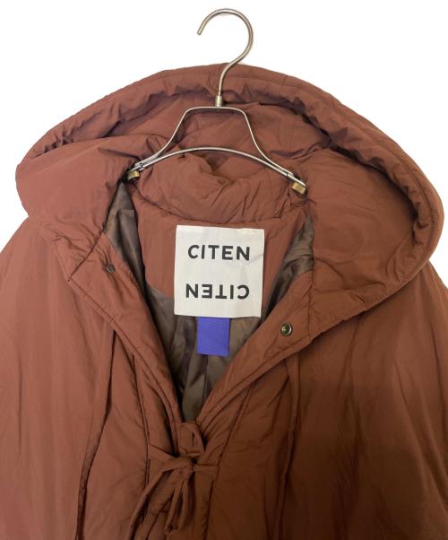 CITEN（シテン）CITEN (シテン) CITEN シテン リボンフロントパフコート 中綿 ロングコート ブラウン ブラウン サイズ:FREEの古着・服飾アイテム
