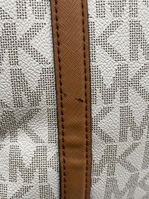 MICHAEL KORS（マイケルコース）MICHAEL KORS (マイケルコース) MICHAEL KORS マイケルコース SADY サディ MKシグネチャー トップジップ トートバッグ ラージ ブラウン×ホワイトの古着・服飾アイテム
