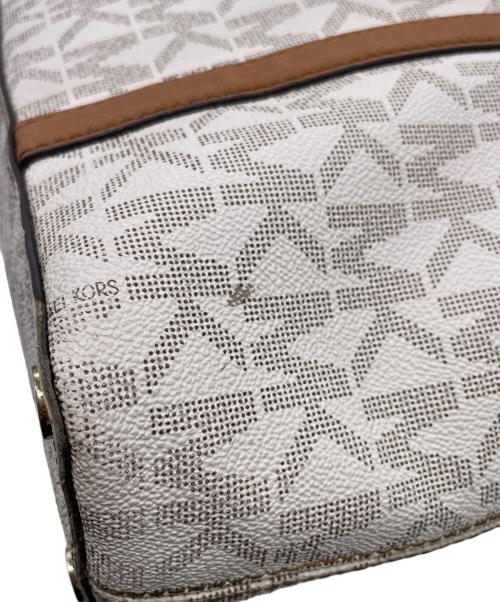 MICHAEL KORS（マイケルコース）MICHAEL KORS (マイケルコース) MICHAEL KORS マイケルコース SADY サディ MKシグネチャー トップジップ トートバッグ ラージ ブラウン×ホワイトの古着・服飾アイテム