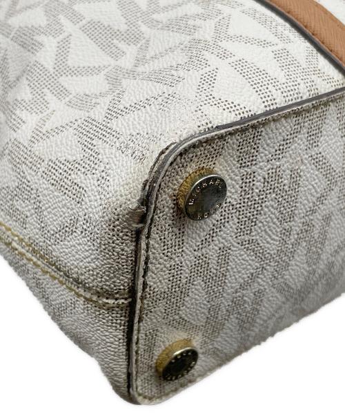MICHAEL KORS（マイケルコース）MICHAEL KORS (マイケルコース) MICHAEL KORS マイケルコース SADY サディ MKシグネチャー トップジップ トートバッグ ラージ ブラウン×ホワイトの古着・服飾アイテム