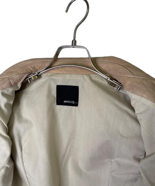 moussy（マウジー）moussy (マウジー) moussy マウジー ラムレザー ダブルライダースジャケット レザージャケット ピンク ベージュ サイズ:2の古着・服飾アイテム