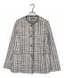 theory luxe（セオリーリュクス）の古着「theory luxe セオリーリュクス Crevon Trudel ツイード ノーカラージャケット セレモニー 式典」｜ホワイト×ブルー