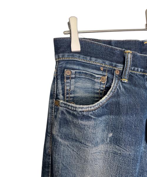 EVISU（エヴィス）EVISU (エヴィス) EVISU エヴィス デニム パンツ ジーンズ 赤 カモメペイント ダメージあり インディゴ サイズ:W32 × L35の古着・服飾アイテム