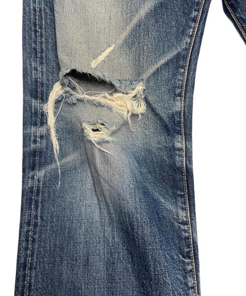 EVISU（エヴィス）EVISU (エヴィス) EVISU エヴィス デニム パンツ ジーンズ 赤 カモメペイント ダメージあり インディゴ サイズ:W32 × L35の古着・服飾アイテム