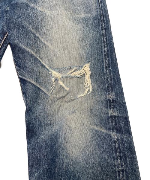 EVISU（エヴィス）EVISU (エヴィス) EVISU エヴィス デニム パンツ ジーンズ 赤 カモメペイント ダメージあり インディゴ サイズ:W32 × L35の古着・服飾アイテム