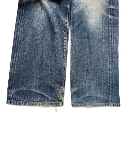 EVISU（エヴィス）EVISU (エヴィス) EVISU エヴィス デニム パンツ ジーンズ 赤 カモメペイント ダメージあり インディゴ サイズ:W32 × L35の古着・服飾アイテム