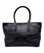 COACHコーチ）の古着「COACH コーチ 5131 ハンプトンズ レザー ラージ トートバッグ」｜ブラック