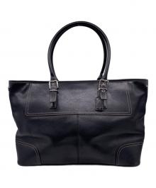 COACH（コーチ）の古着「COACH コーチ 5131 ハンプトンズ レザー ラージ トートバッグ」｜ブラック