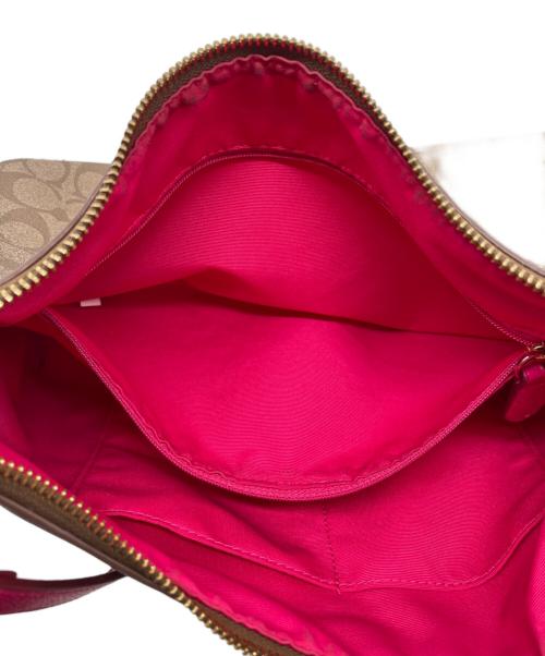 COACH（コーチ）COACH (コーチ) COACH コーチ シグネチャー セレスト コンバーチブル ホーボー 2WAY ショルダーバッグ ハンドバッグ ピンク ブラウンの古着・服飾アイテム