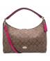 COACH（コーチ）の古着「COACH コーチ シグネチャー セレスト コンバーチブル ホーボー 2WAY ショルダーバッグ ハンドバッグ ピンク」｜ブラウン