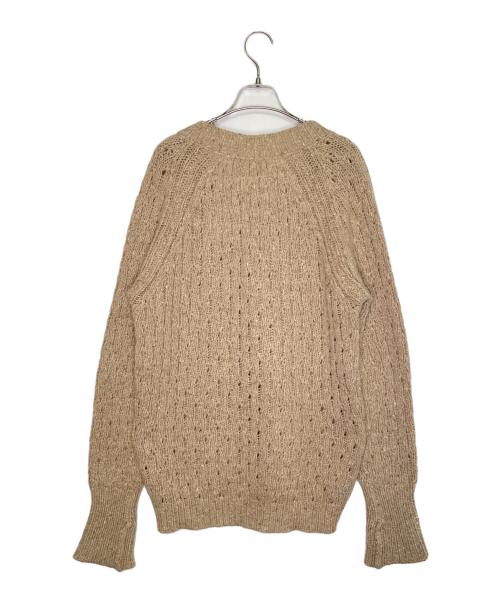 MM6 Maison Margiela（エムエムシックスメゾンマルジェラ）MM6 Maison Margiela (エムエムシックスメゾンマルジェラ) MM6 Maison Margiela エムエムシックス メゾンマルジェラ モヘア アンゴラ混 Vネック ケーブルニット ベージュ サイズ:Mの古着・服飾アイテム