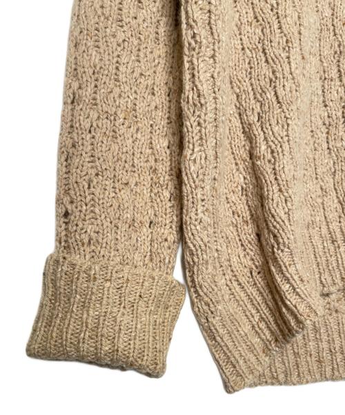 MM6 Maison Margiela（エムエムシックスメゾンマルジェラ）MM6 Maison Margiela (エムエムシックスメゾンマルジェラ) MM6 Maison Margiela エムエムシックス メゾンマルジェラ モヘア アンゴラ混 Vネック ケーブルニット ベージュ サイズ:Mの古着・服飾アイテム