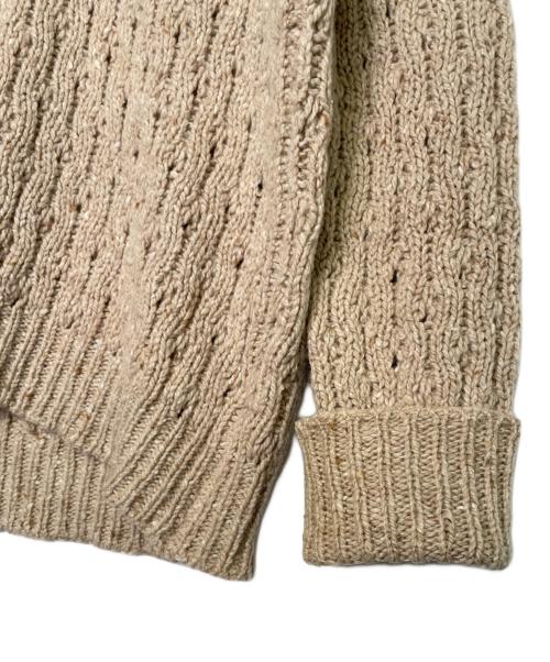 MM6 Maison Margiela（エムエムシックスメゾンマルジェラ）MM6 Maison Margiela (エムエムシックスメゾンマルジェラ) MM6 Maison Margiela エムエムシックス メゾンマルジェラ モヘア アンゴラ混 Vネック ケーブルニット ベージュ サイズ:Mの古着・服飾アイテム