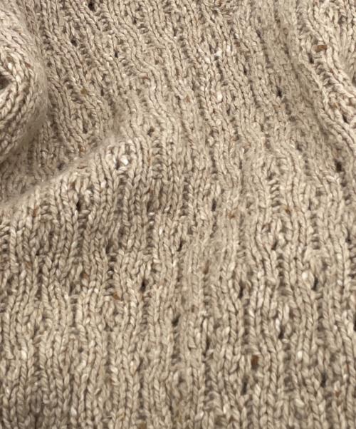 MM6 Maison Margiela（エムエムシックスメゾンマルジェラ）MM6 Maison Margiela (エムエムシックスメゾンマルジェラ) MM6 Maison Margiela エムエムシックス メゾンマルジェラ モヘア アンゴラ混 Vネック ケーブルニット ベージュ サイズ:Mの古着・服飾アイテム