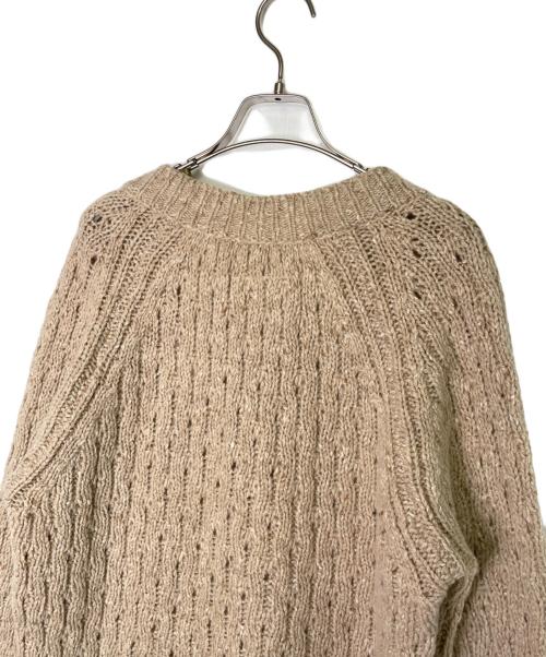 MM6 Maison Margiela（エムエムシックスメゾンマルジェラ）MM6 Maison Margiela (エムエムシックスメゾンマルジェラ) MM6 Maison Margiela エムエムシックス メゾンマルジェラ モヘア アンゴラ混 Vネック ケーブルニット ベージュ サイズ:Mの古着・服飾アイテム