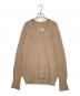MM6 Maison Margiela（エムエムシックスメゾンマルジェラ）の古着「MM6 Maison Margiela エムエムシックス メゾンマルジェラ モヘア アンゴラ混 Vネック ケーブルニット」｜ベージュ