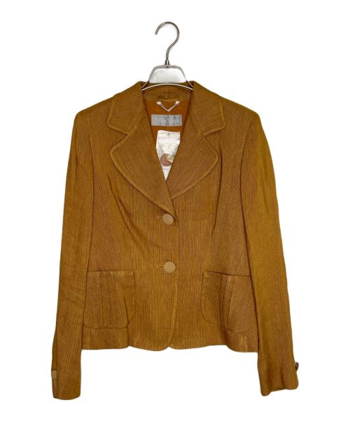 MaxMara（マックスマーラ）MaxMara (マックスマーラ) MaxMara マックスマーラ 銀タグ OTS期 2ボタン リネンブレンド スカートセットアップ スカートスーツ イエロー サイズ:38 未使用品の古着・服飾アイテム